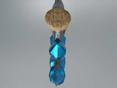 Stylized Axe Weapon with magic crystals PBR low-poly game ready Low-poly 3D model