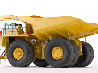Rigid Dump Truck Komatsu 930E PBR 3D model