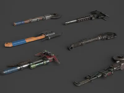 Modifiable Strike Weapons 3 3D Model Pack