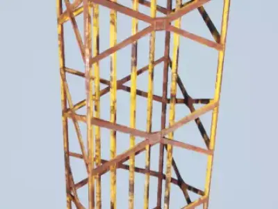 Rusty Metal Tower 4K Textures Game Ready Small Filesize Low-poly 3D model