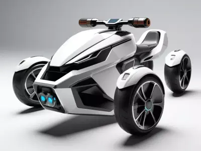 Futuristic Hoverbike Handlebar 3D Model 3D model