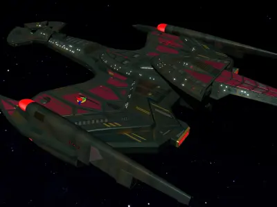 STAR TREK - KLINGON NEGH VAR CLASS Low-poly 3D model