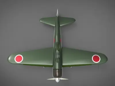 Mitsubishi A6M Zero 3D model 2