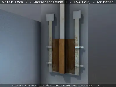 Water Lock 2 - Low-Poly - Animated Low-poly 3D model