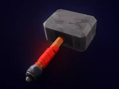 Game Ready War Hammer Low-poly 3D model