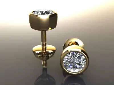 BEZEL BASKET 4MM EARRING 3D print model