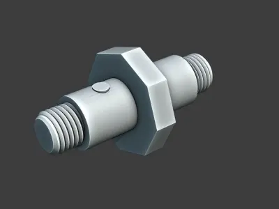 Thread Bearing Shaft Low-poly 3D model