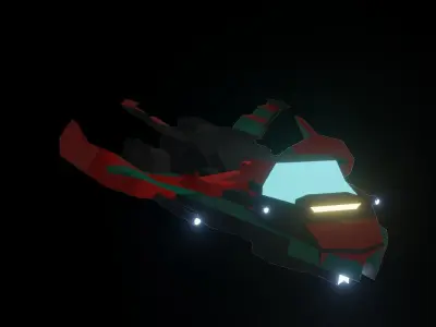 TD SpaceShip Low-poly 3D model