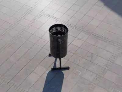 Street Bin Outdoor Metal 03 Low-poly 3D model