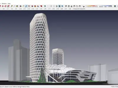 Sketchup Commercial Hotel Office Complex K1 3D model