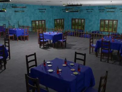 Restaurant  Low-poly 3D model purchase
