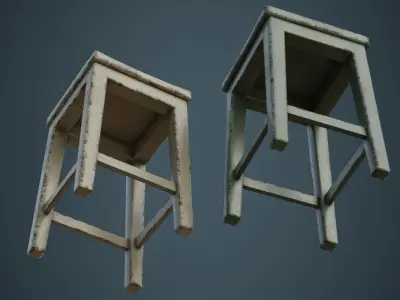 Stool 1D Low-poly 3D model