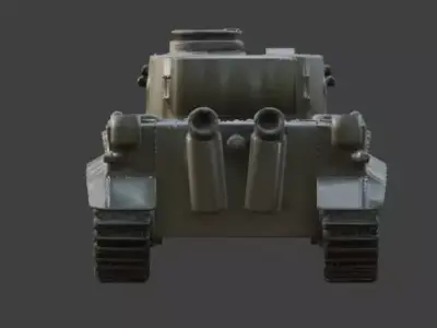 WWII Heavy Tank  Low-poly 3D model
