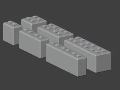 Concrete blocks Free low-poly 3D model
