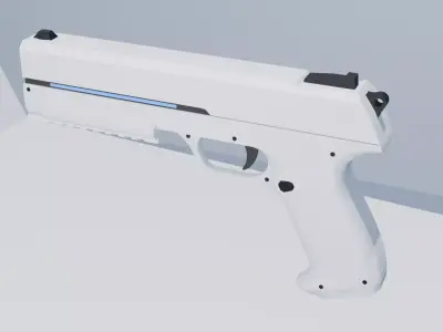 Futuristic Sci-Fi Pistol Hand Gun Animation Game Ready Low-poly 3D model