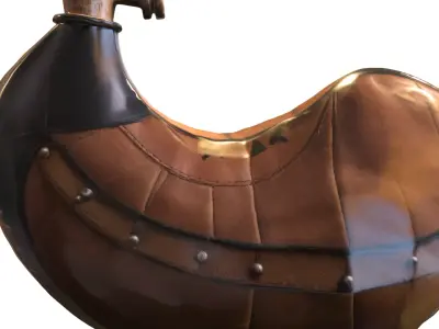 Vintage Leather Powder Horn Low-poly 3D model