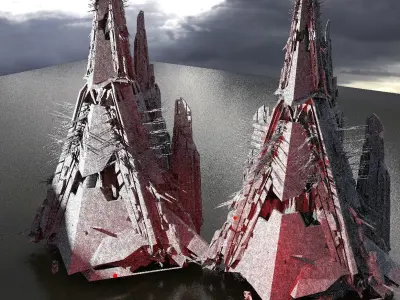 Sci Fi Research base Tower 2 3D model