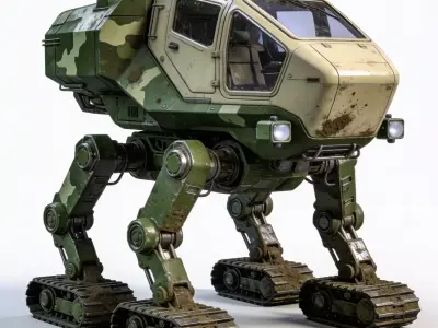 Realistic Hard Sci-Fi Forest Reconnaissance Walker Low-poly 3D model
