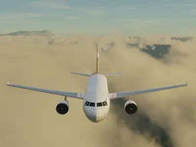 Airbus A320-232 Super Air Jet Low-poly 3D model