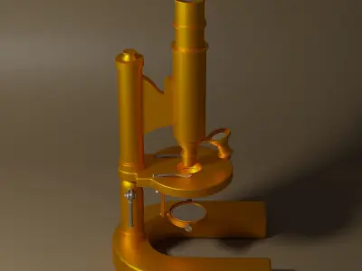 Antique Microscope Low-poly 3D model