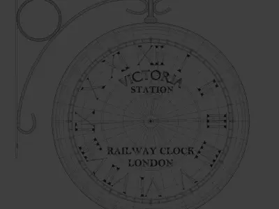London Railway Clock Free 3D model