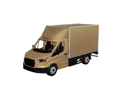 Generic Box Truck Neutral Cargo Transport Vehicle 02 3D model