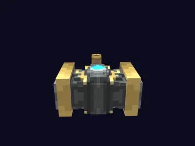 Voxel Hammer 1 - 3D Lowpoly Weapons Low-poly 3D model