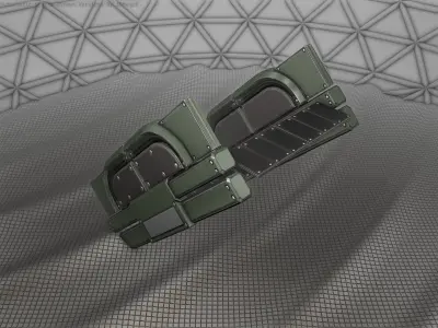 Sci-Fi Stairs - 23 - Green Version Low-poly 3D model
