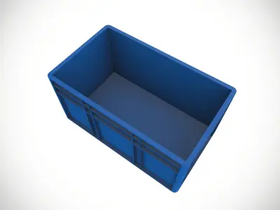 Industrial Plastic Storage Crate Low-poly 3D model