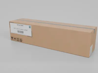 Cardboard Box R-282 - Rigged and Customizable Low-poly 3D model