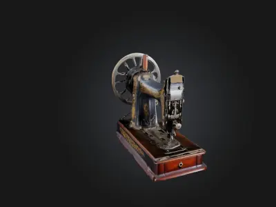 Antique Sewing Machine Low-poly 3D model