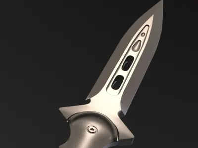 Knife with a long grip 3D model
