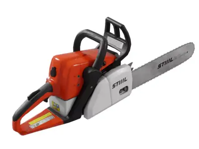 Chainsaw Stihl 250 like 3D model - lowpoly game-ready PBR VR AR Low-poly 3D model