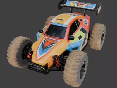 Stylized RC Rally Car 3D Model Low-poly 3D model