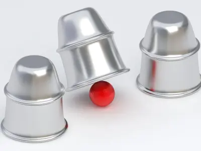 Ball Guessing Game Silver 3D model