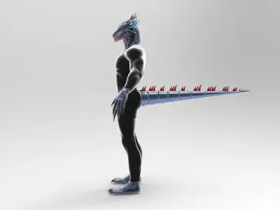 Dragon CyberPunk  Low-poly 3D model