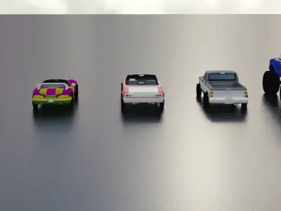Low poly cars pack Low-poly 3D model