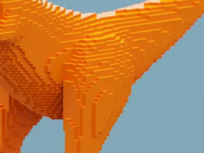 Voxel Dinosaur Low-poly 3D model