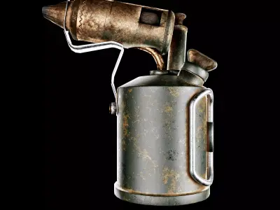 Burner old rusty gun Free low-poly 3D model