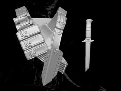 Modern Ninja Bandolier Kit 3D printable file for Action Figures 3D print model