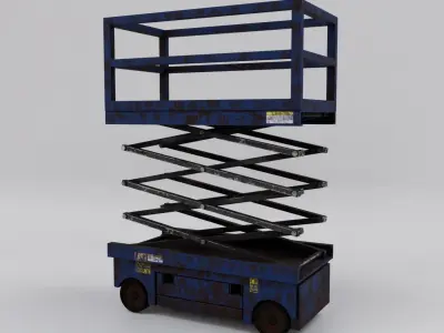 3D Hydraulic Mobile Scissors Lift Model 3D model