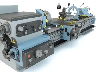 Industrial lathe machine tool 1M63 3D model