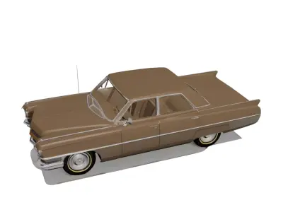 1960s Cadillac Sedan DeVille Classic American Luxury Sedan 3D model