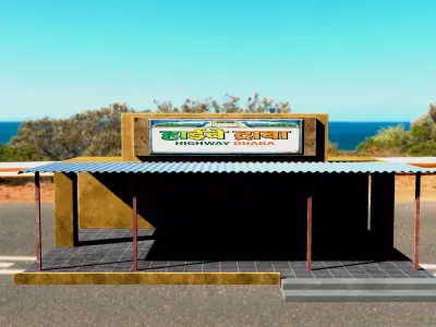 Desi Indian Highway Dhabha Low-poly 3D model Low-poly 3D model