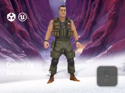 Tactical Special Forces Soldier 3D Character Low-poly 3D model