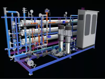 9m3h 2Stage RO Water Filter  System 3D model