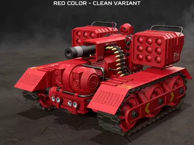 UGV Concept-3B-Clean-4 Colors 3D Model Pack