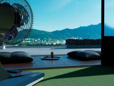 Japaneses Retro Fan Free 3D model