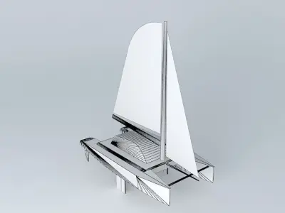 Catamaran white 3D model