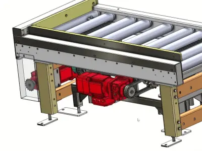 500kg Reversible Roller Conveyor  Industrial Chain Lift System 3D model